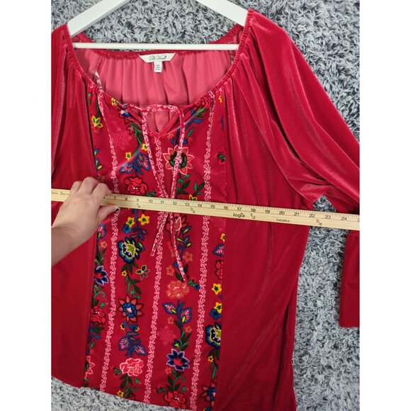 THE PIONEER WOMAN Velvet Floral Top Womens Size XXL Bell‎ Sleeve Peasant Cottage - Picture 4 of 8